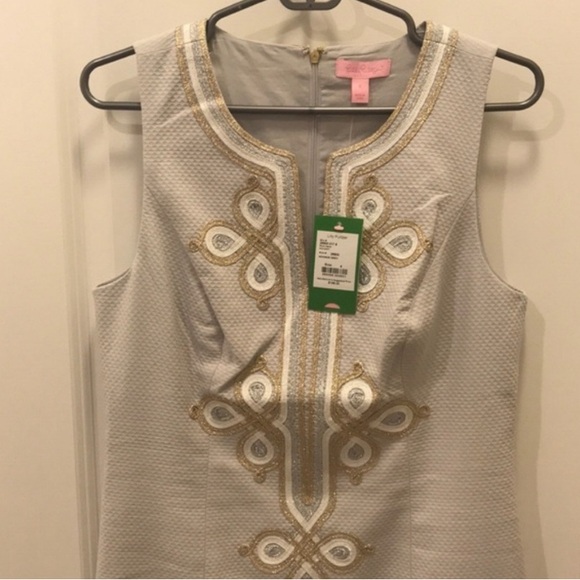 NWT Lilly Pulitzer Mila Shift Dress - Size 6 - Seaside Gray - Picture 4 of 6